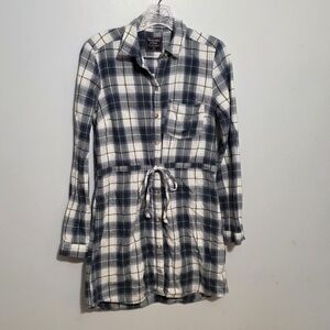 Abercrombie & Fitch Blue Plaid Shirt Dress XS